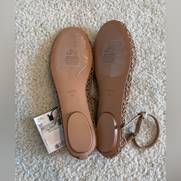 NWT Mango BALLET FLATS WITH MESH BRACELET - Picture 3 of 4